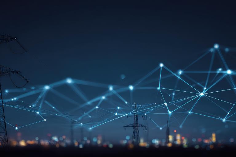 Red and purple bar graphs and lasers